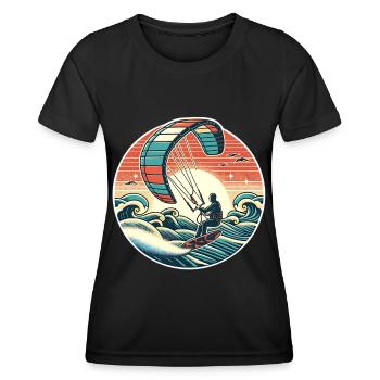 Kitesurfen Kitesurfer Kiteboard - Frauen Funktions-T-Shirt - Schwarz - Vorne - AI Model Female 172 light (172cm)