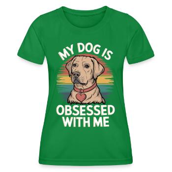 Mon chien est obsédé par moi - T-shirt sport Femme - vert - Devant - AI Model Female 172 dark (172cm)