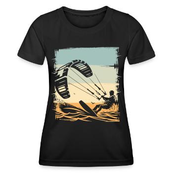 Kitesurfen Kitesurfer Kiteboard - Frauen Funktions-T-Shirt - Schwarz - Vorne - AI Model Female 172 light (172cm)