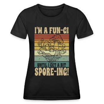 Pilz Pilzsammler Retro Cottagecore Ästhetik - Frauen Funktions-T-Shirt - Schwarz - Vorne - AI Model Female 172 light (172cm)