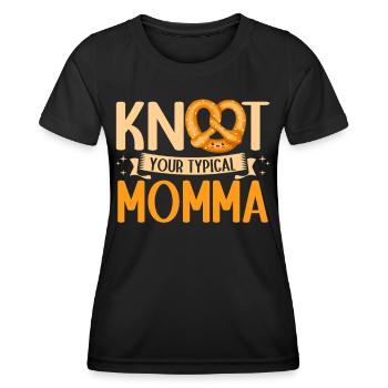 Noeulez votre bretzel maman typique allemand salé - T-shirt sport Femme - noir - Devant - AI Model Female 172 light (172cm)