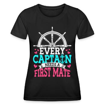 Chaque capitaine a besoin d’un bateau de premier secours - T-shirt sport Femme - noir - Devant - AI Model Female 172 light (172cm)