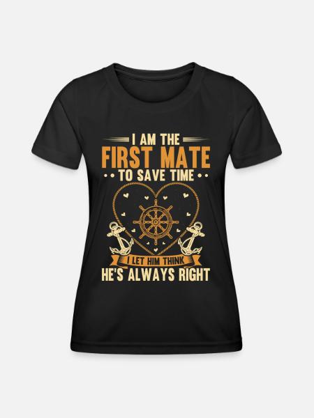 Erster Maat Kapitän Boot Kreuzfahrt Ponton - Frauen Funktions-T-Shirt - Schwarz