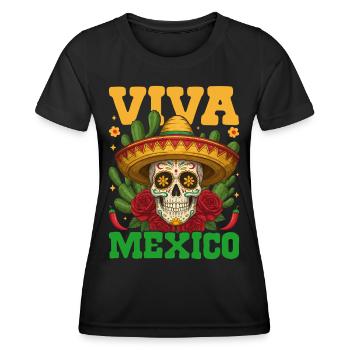 Viva Mexico - T-shirt sport Femme - noir - Devant - AI Model Female 172 light (172cm)