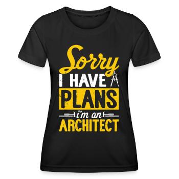 Architecte - T-shirt sport Femme - noir - Devant - AI Model Female 172 light (172cm)