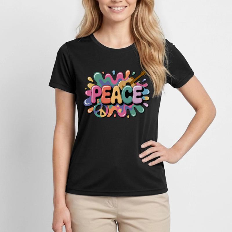 PEACE – Psychedelic Frauen Funktions-T-Shirt