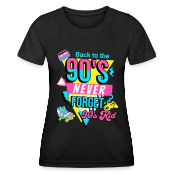 Back to the 90s Retro Nostalgie 90er Kind - Frauen Funktions-T-Shirt - Schwarz - Vorne - AI Model Female 172 light (172cm)
