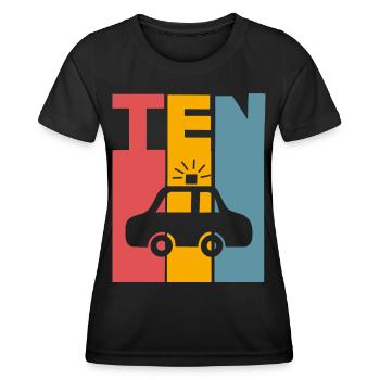 10th Birthday Police - Women's Functional T-Shirt - black - Front - AI Model Female 172 light (172cm)