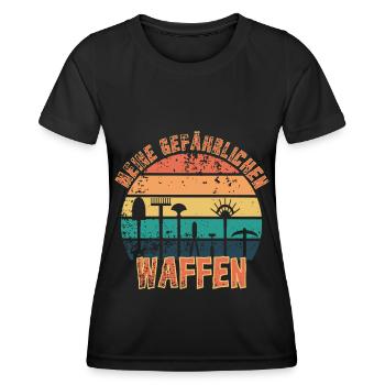 Meine Gefährlichen Waffen Gärtner Gartengeräte - Frauen Funktions-T-Shirt - Schwarz - Vorne - AI Model Female 172 light (172cm)