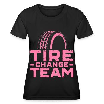 Équipe de changement de pneus changement de roue changement de pneus - T-shirt sport Femme - noir - Devant - AI Model Female 172 light (172cm)