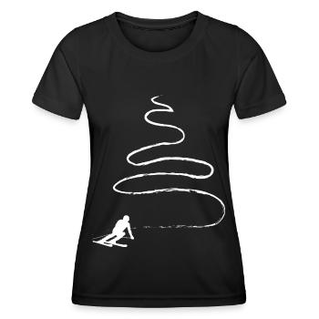 Ligne courbe - Ski - (11) - T-shirt sport Femme - noir - Devant - AI Model Female 172 light (172cm)