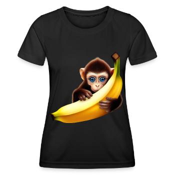 Banane à cache-cache de singe - T-shirt sport Femme - noir - Devant - AI Model Female 172 light (172cm)