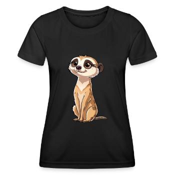 Verspielter Erdmännchen Blick - Frauen Funktions-T-Shirt - Schwarz - Vorne - AI Model Female 172 light (172cm)