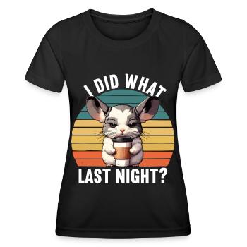 J’ai fait ce que j’ai fait hier soir chinchilla chinchillas rongeur - T-shirt sport Femme - noir - Devant - AI Model Female 172 light (172cm)