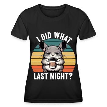 J’ai fait ce que j’ai fait hier soir chinchilla chinchillas rongeur - T-shirt sport Femme - noir - Devant - AI Model Female 172 light (172cm)