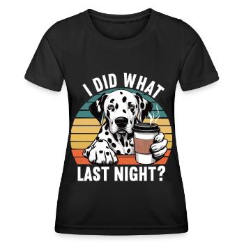 J’ai fait ce que la nuit dernière Gardien dalmatien dalmatien - T-shirt sport Femme - noir - Devant - AI Model Female 172 light (172cm)