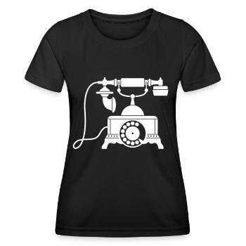 téléphone - T-shirt sport Femme - noir - Devant - AI Model Female 172 light (172cm)