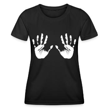 mains - T-shirt sport Femme - noir - Devant - AI Model Female 172 light (172cm)