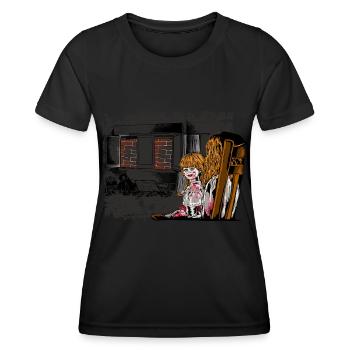 Creepy Doll Scène d’horreur Sombre - T-shirt sport Femme - noir - Devant - AI Model Female 172 light (172cm)