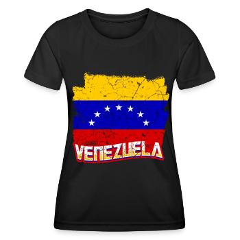 Venezuela Flag - Women's Functional T-Shirt - black - Front - AI Model Female 172 light (172cm)