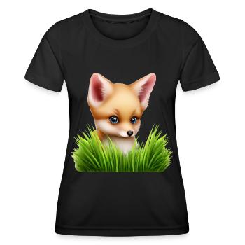 Fox in the tall grass - Women's Functional T-Shirt - black - Front - AI Model Female 172 light (172cm)