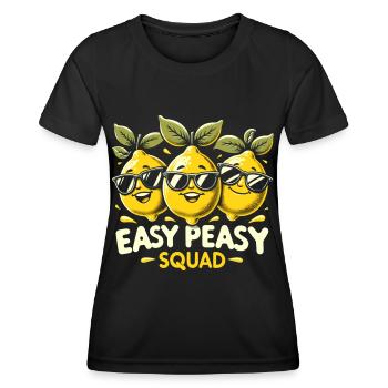 Easy Peasy Squad Trio Citron FD - T-shirt sport Femme - noir - Devant - AI Model Female 172 light (172cm)