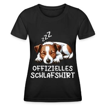 Offizielles Schlafshirt Jack Russel Hundeliebhaber - Frauen Funktions-T-Shirt - Schwarz - Vorne - AI Model Female 172 light (172cm)