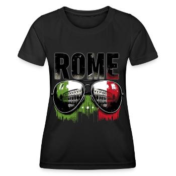 Rom Sonnenbrillen mit Kolosseum - Frauen Funktions-T-Shirt - Schwarz - Vorne - AI Model Female 172 light (172cm)