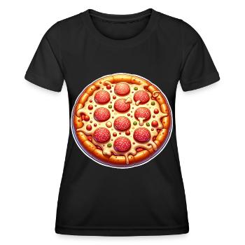 Pizza - Frauen Funktions-T-Shirt - Schwarz - Vorne - AI Model Female 172 light (172cm)