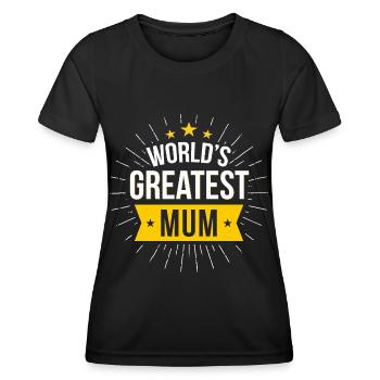 La plus grande maman du monde - Or - T-shirt sport Femme - noir - Devant - AI Model Female 172 light (172cm)
