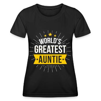 La plus grande tante du monde - T-shirt sport Femme - noir - Devant - AI Model Female 172 light (172cm)