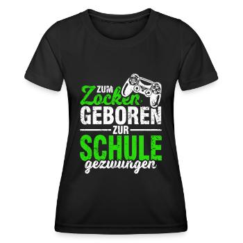 Zocken Zocker Gaming Gamer Schüler Geschenk - Frauen Funktions-T-Shirt - Schwarz - Vorne - AI Model Female 172 light (172cm)