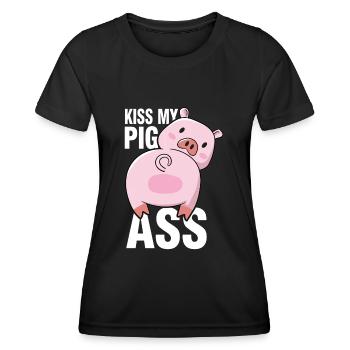 Pigs Butt Pig - Women's Functional T-Shirt - black - Front - AI Model Female 172 light (172cm)