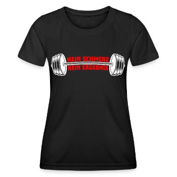 Bodybuildung Kraftsport Schmerz - Frauen Funktions-T-Shirt - Schwarz - Vorne - AI Model Female 172 light (172cm)