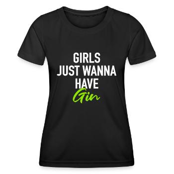Les filles veulent juste avoir du Gin - T-shirt sport Femme - noir - Devant - AI Model Female 172 light (172cm)