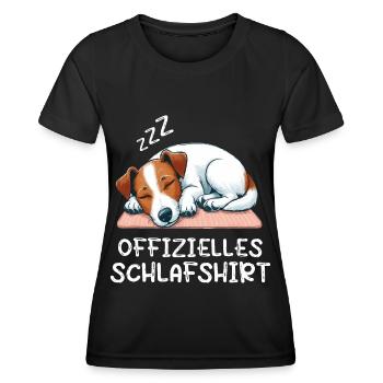 Offizielles Schlafshirt Jack Russel Hundeliebhaber - Frauen Funktions-T-Shirt - Schwarz - Vorne - AI Model Female 172 light (172cm)