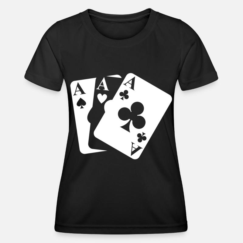 playing cards - Women's Functional T-Shirt - black