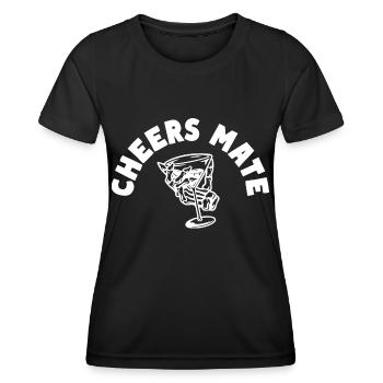 Cheers Mate Alcohol Toast - T-shirt sport Femme - noir - Devant - AI Model Female 172 light (172cm)