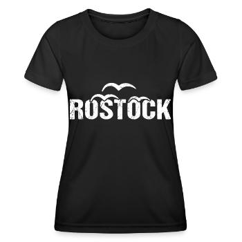 Rostock Ostsee Hansestadt Rostock - Frauen Funktions-T-Shirt - Schwarz - Vorne - AI Model Female 172 light (172cm)