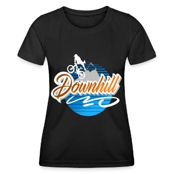 Downhill - Frauen Funktions-T-Shirt - Schwarz - Vorne - AI Model Female 172 light (172cm)
