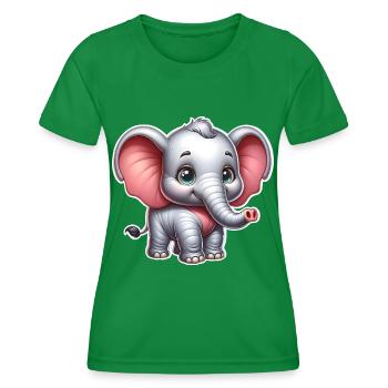 Elephant - Women's Functional T-Shirt - kelly green - Front - AI Model Female 172 dark (172cm)