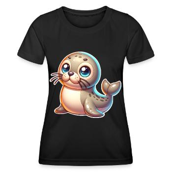 Seal seal - Women's Functional T-Shirt - black - Front - AI Model Female 172 light (172cm)