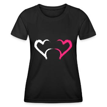 Herz in Rosa und Weiß - Frauen Funktions-T-Shirt - Schwarz - Vorne - AI Model Female 172 light (172cm)