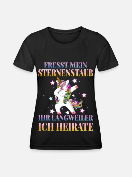 Einhorn Junggesellin Junggesellinnenabschied - Frauen Funktions-T-Shirt - Schwarz