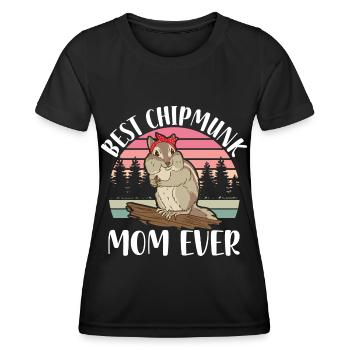 Tamia | de compagnie Idées cadeaux Chipmunk - T-shirt sport Femme - noir - Devant - AI Model Female 172 light (172cm)