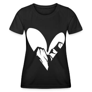 Heart - Mountain - (20) - Women's Functional T-Shirt - black - Front - AI Model Female 172 light (172cm)