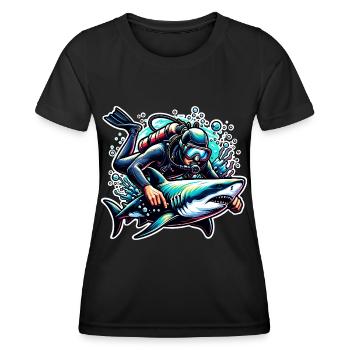 Tauchen Taucher - Frauen Funktions-T-Shirt - Schwarz - Vorne - AI Model Female 172 light (172cm)