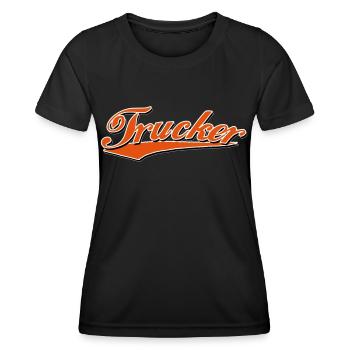 camionneur camion camion driver camion autocollant - T-shirt sport Femme - noir - Devant - AI Model Female 172 light (172cm)
