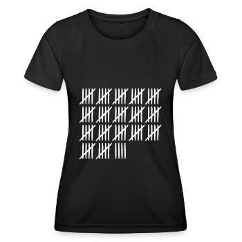 89 Anniversaire Liste-barres - 89, - T-shirt sport Femme - noir - Devant - AI Model Female 172 light (172cm)