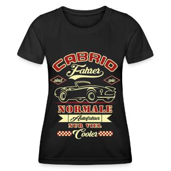 Cabrio Fahrer sind wie normale Autofahrer - Frauen Funktions-T-Shirt - Schwarz - Vorne - AI Model Female 172 light (172cm)